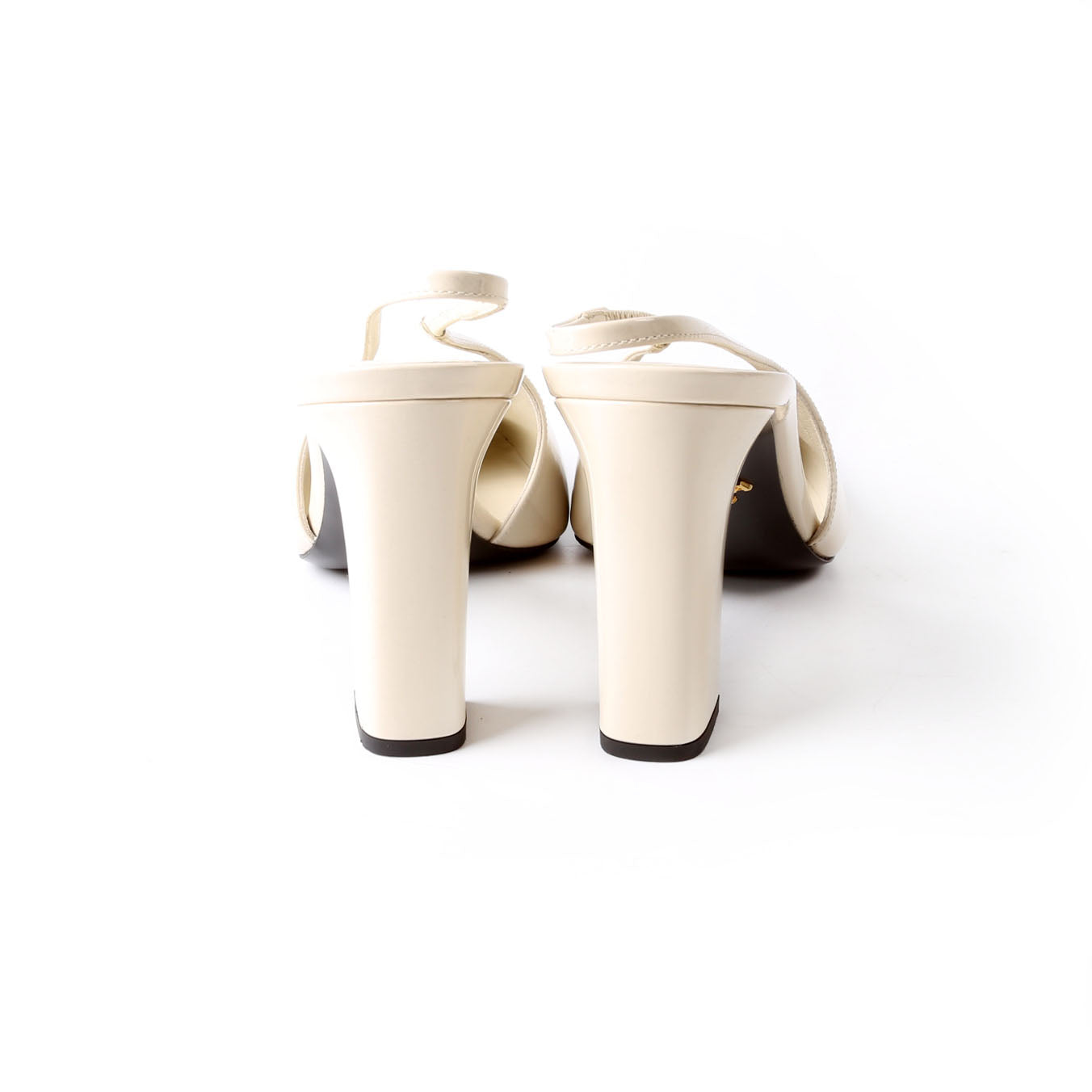 Patent 85MM Slingback Pumps Size 40 Cream