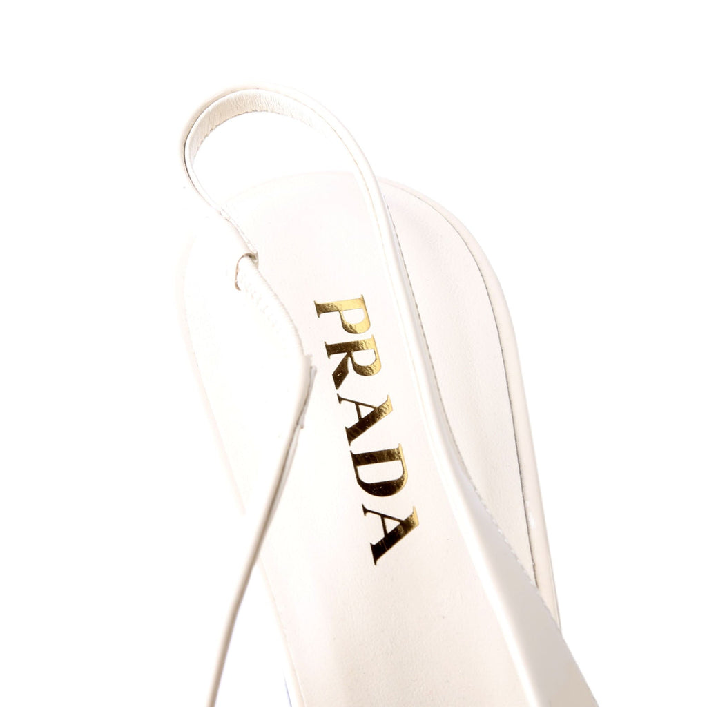 Patent 85MM Slingback Pumps Size 40 Cream