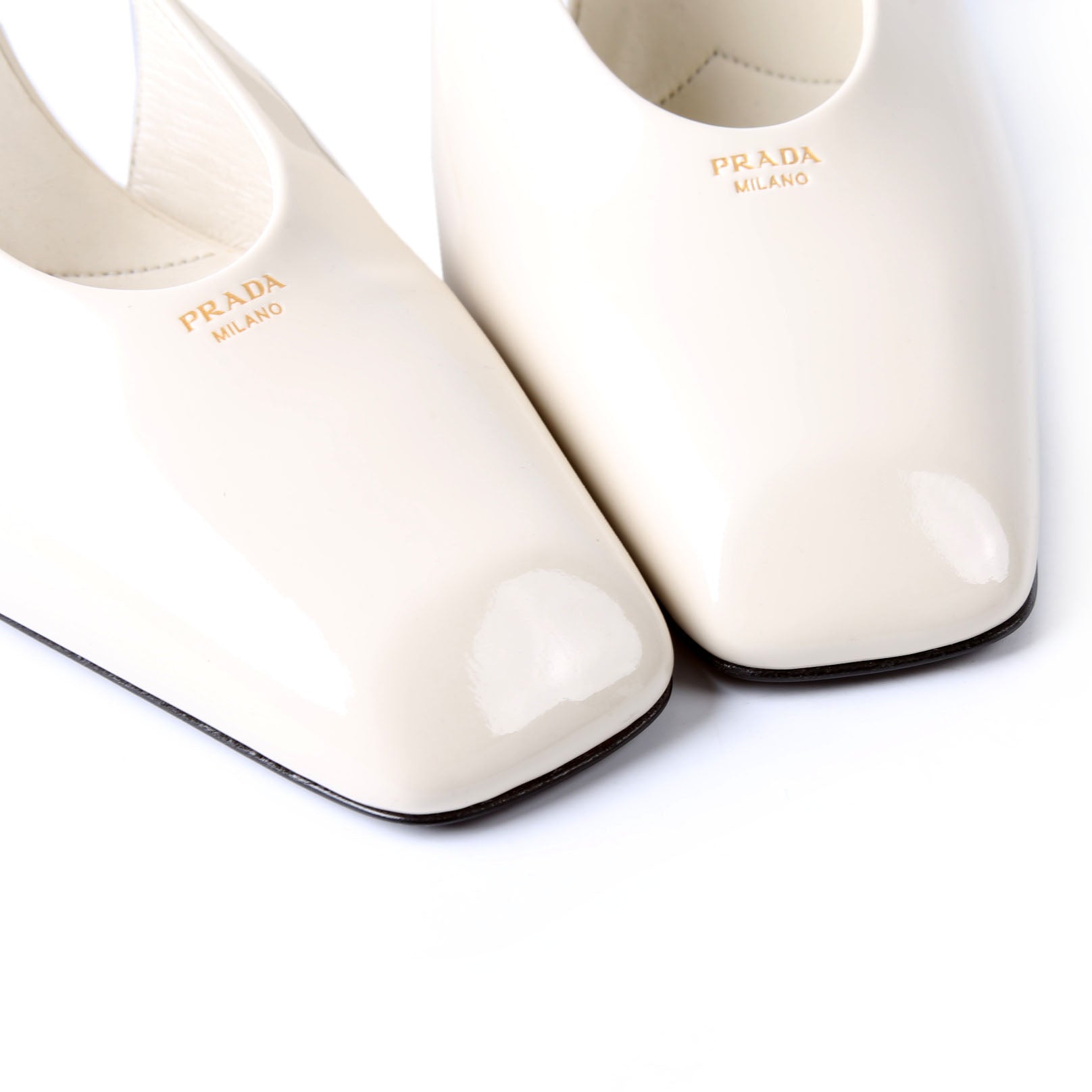 Patent 85MM Slingback Pumps Size 40 Cream