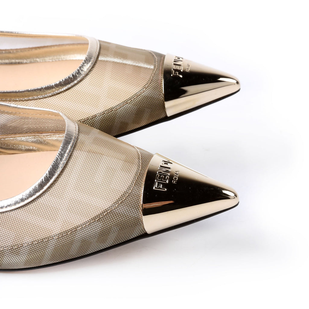 Colibri FF Mesh Pointed Ballet Flats Size 40.5 Gold