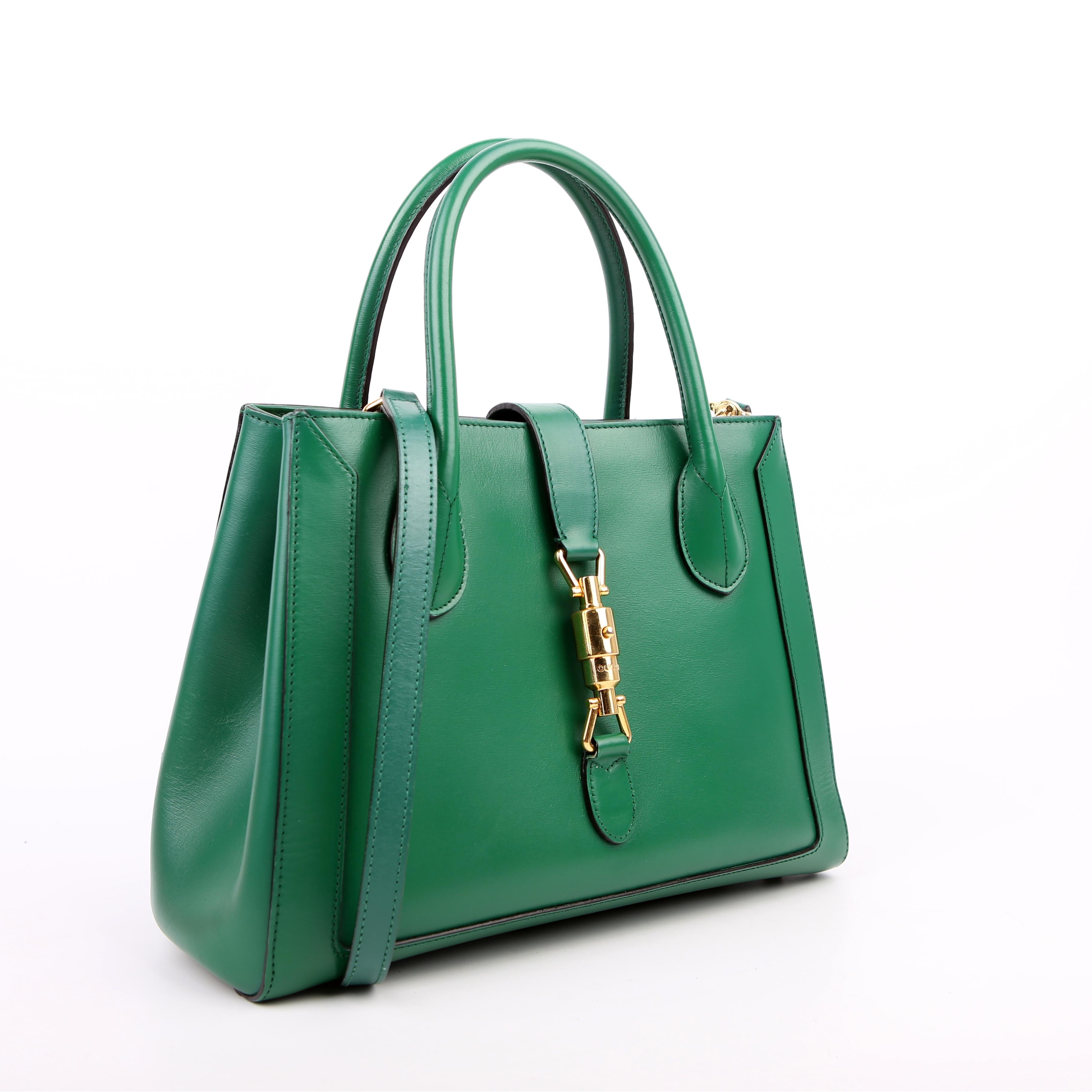 649016 Jackie 1961 Leather Medium Tote Green