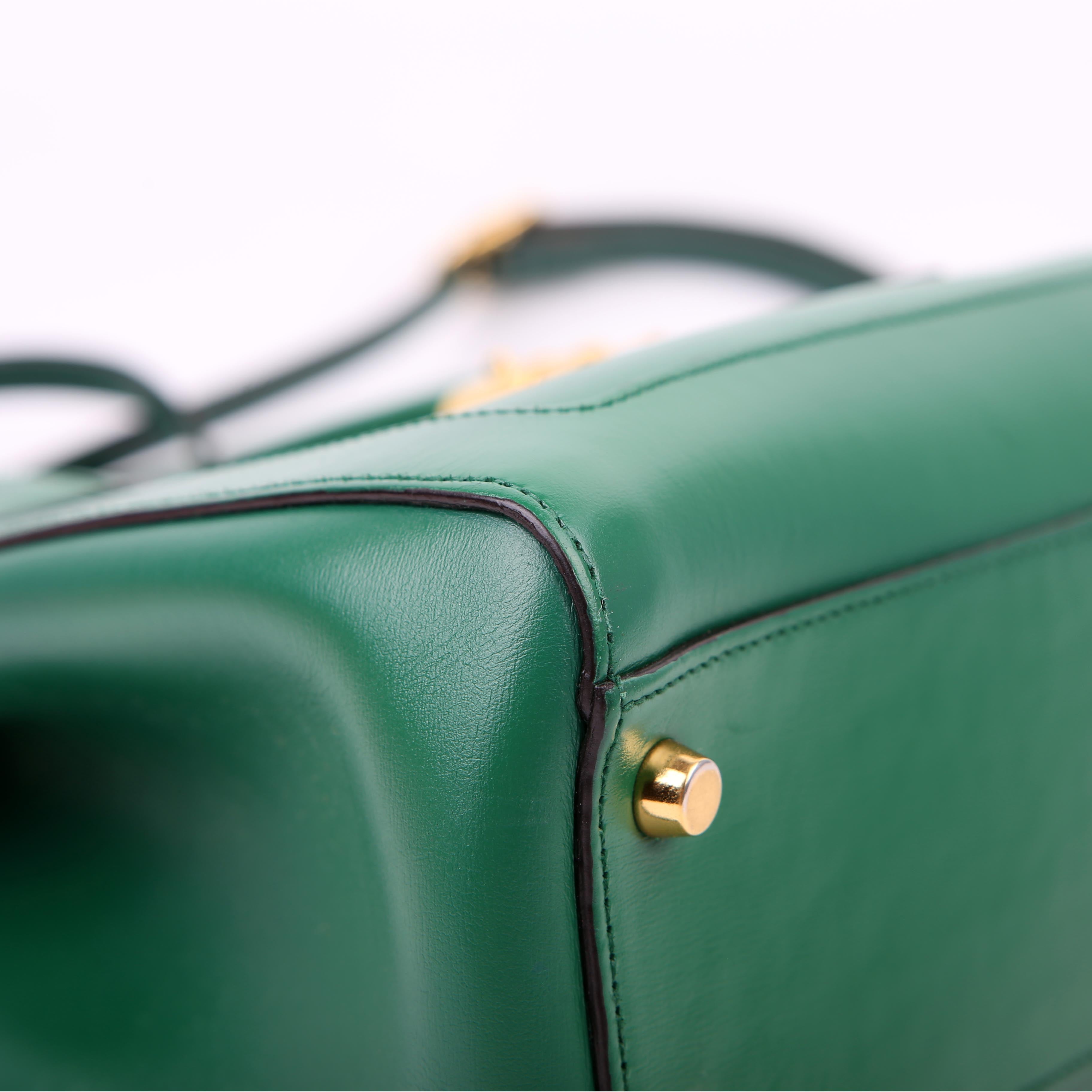 649016 Jackie 1961 Leather Medium Tote Green