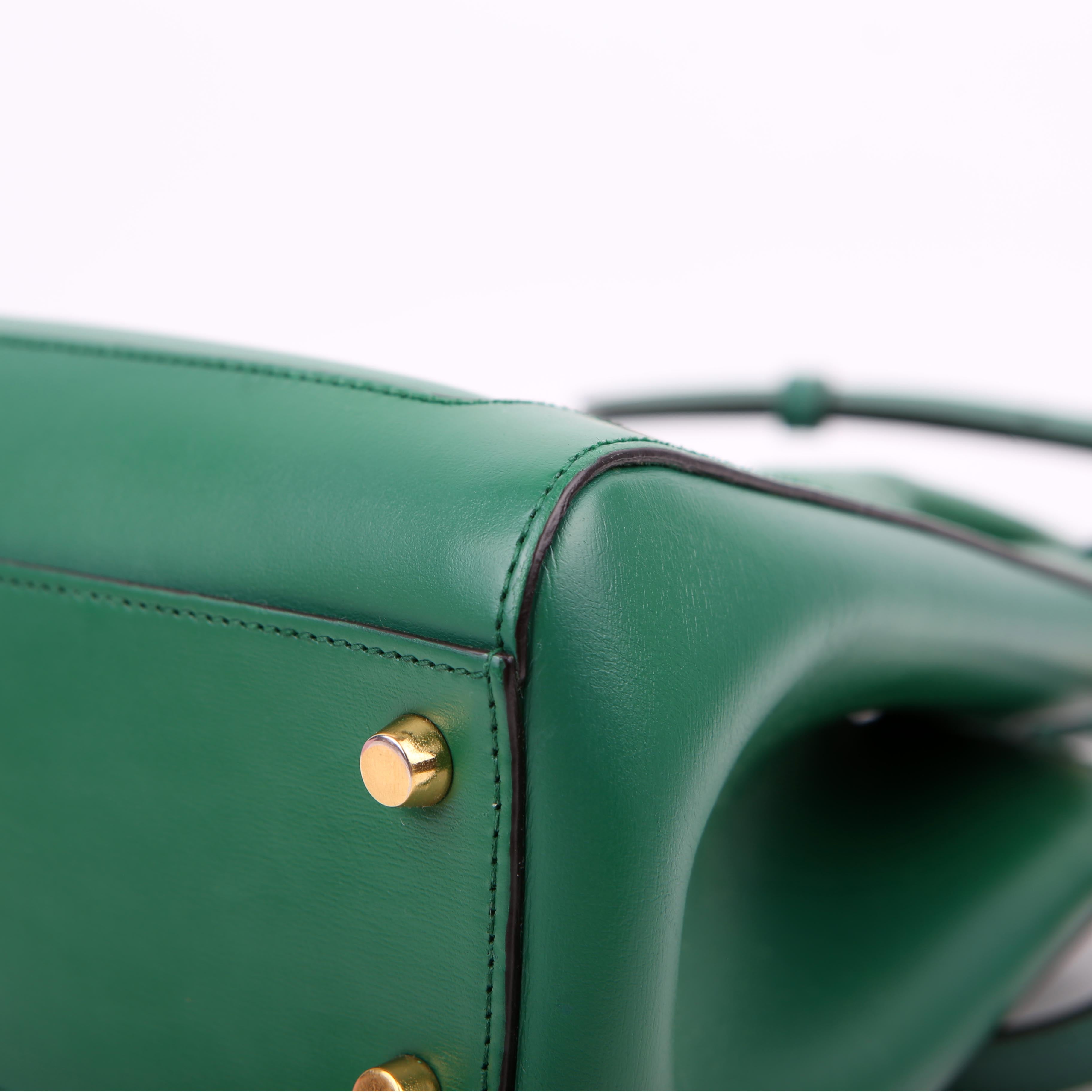 649016 Jackie 1961 Leather Medium Tote Green