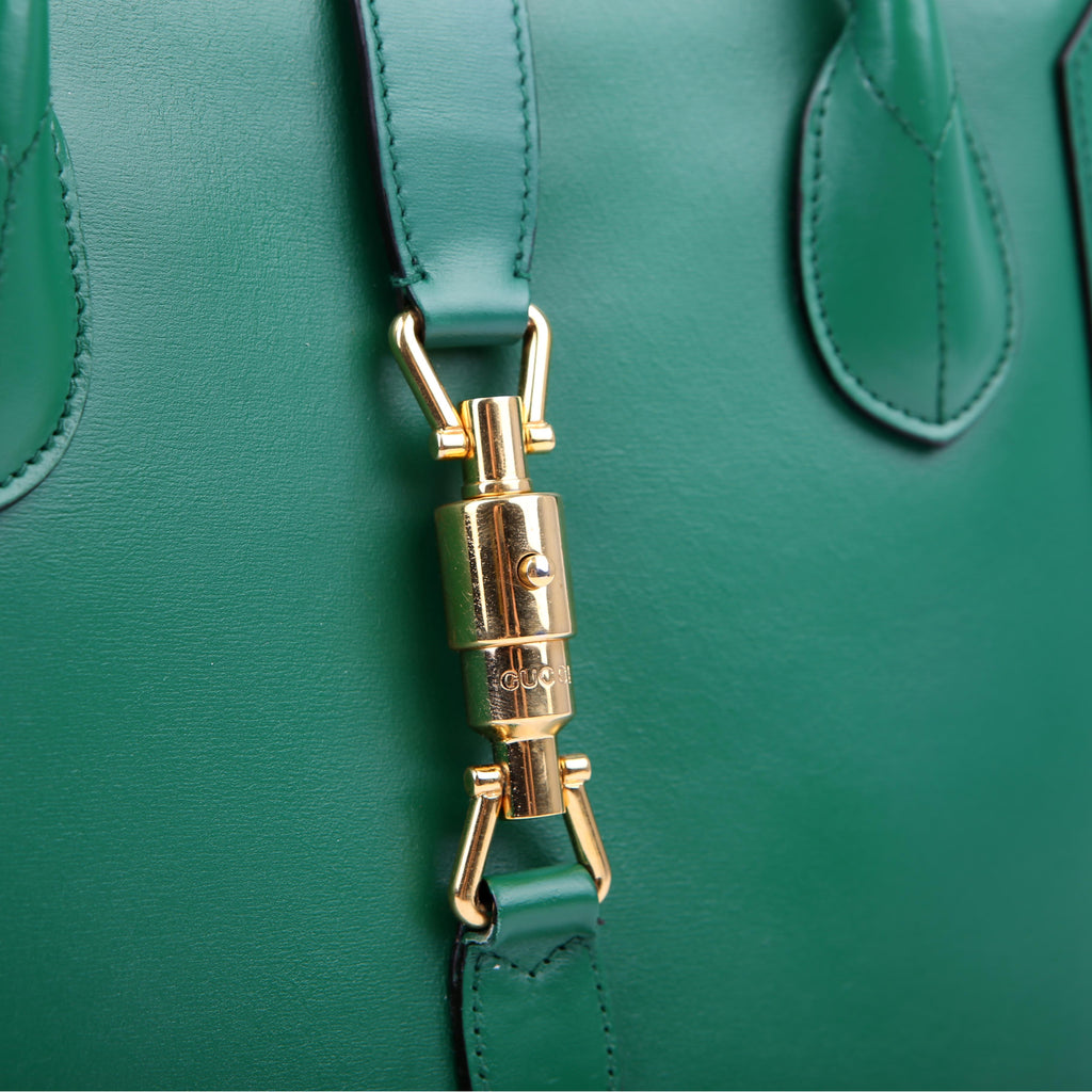 649016 Jackie 1961 Leather Medium Tote Green