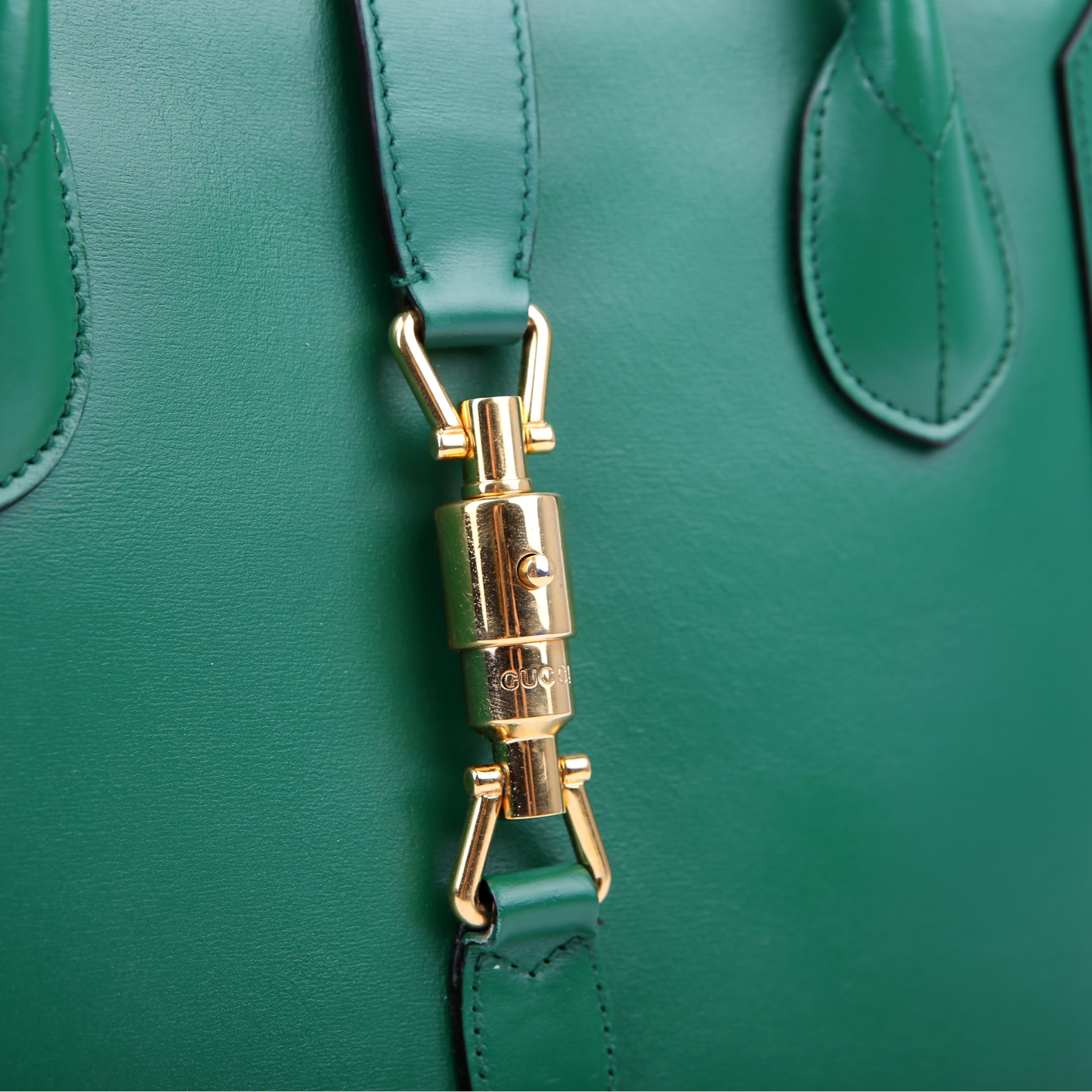649016 Jackie 1961 Leather Medium Tote Green