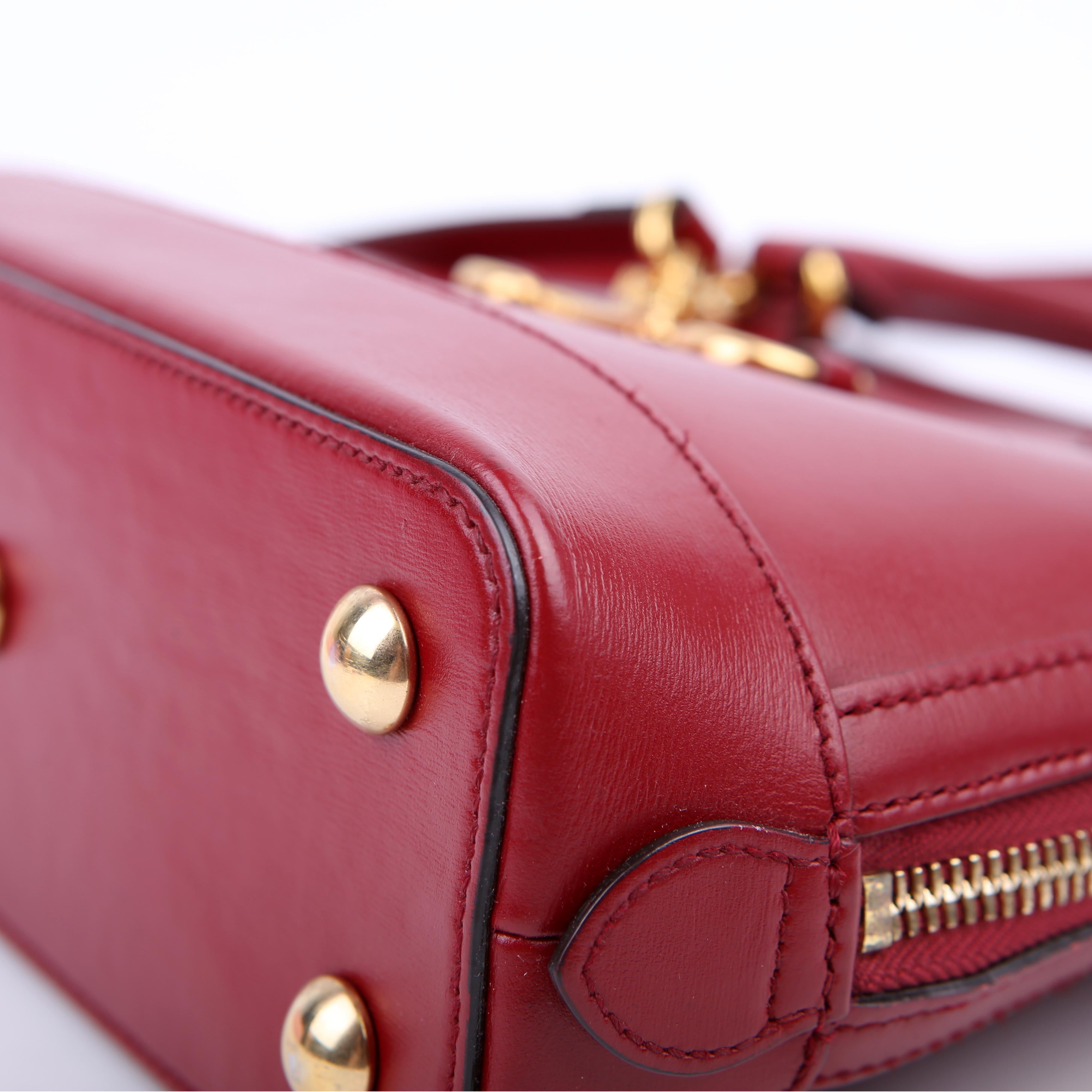 Gucci 621220 Horsebit 1955 Top Handle Leather Red