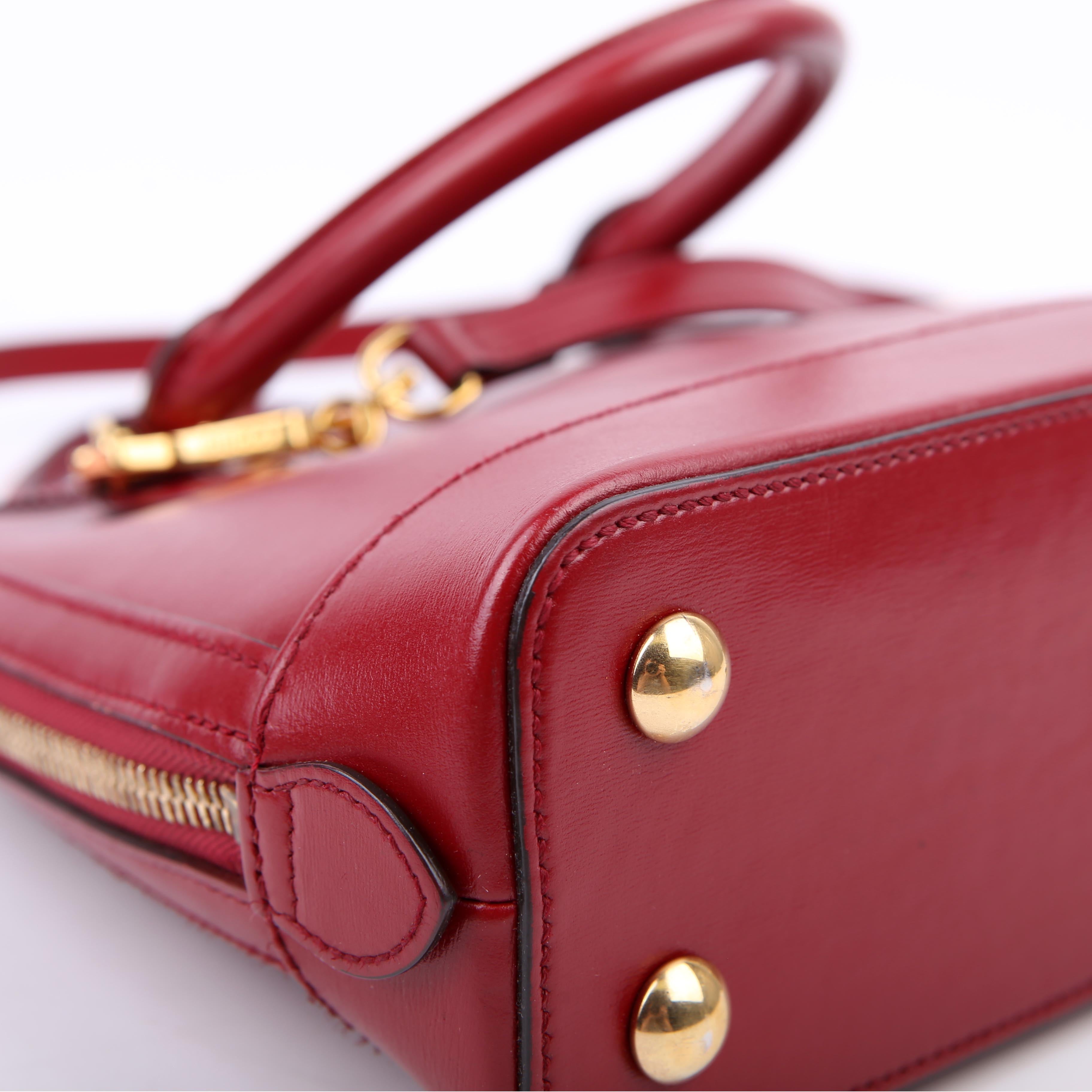 Gucci 621220 Horsebit 1955 Top Handle Leather Red
