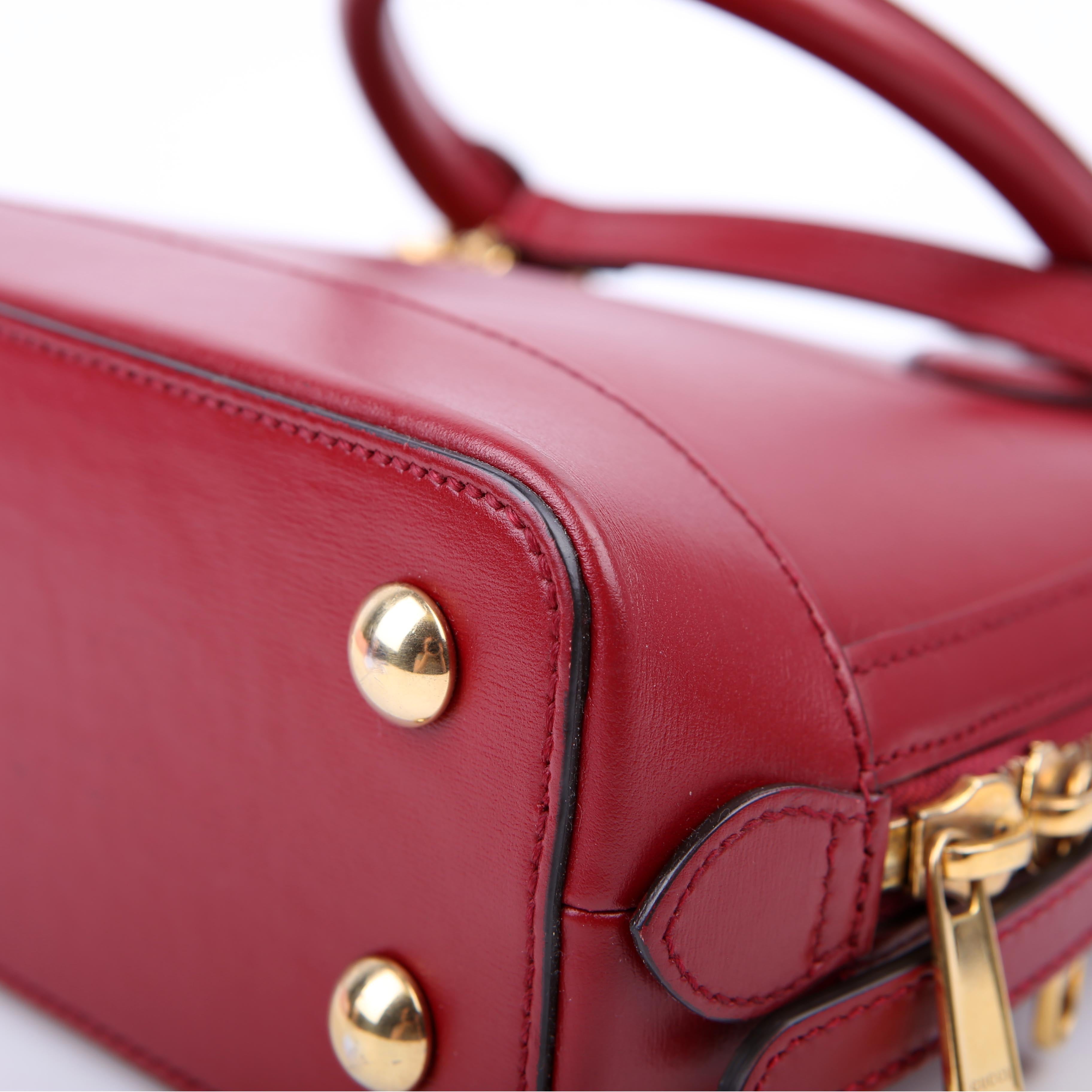 Gucci 621220 Horsebit 1955 Top Handle Leather Red