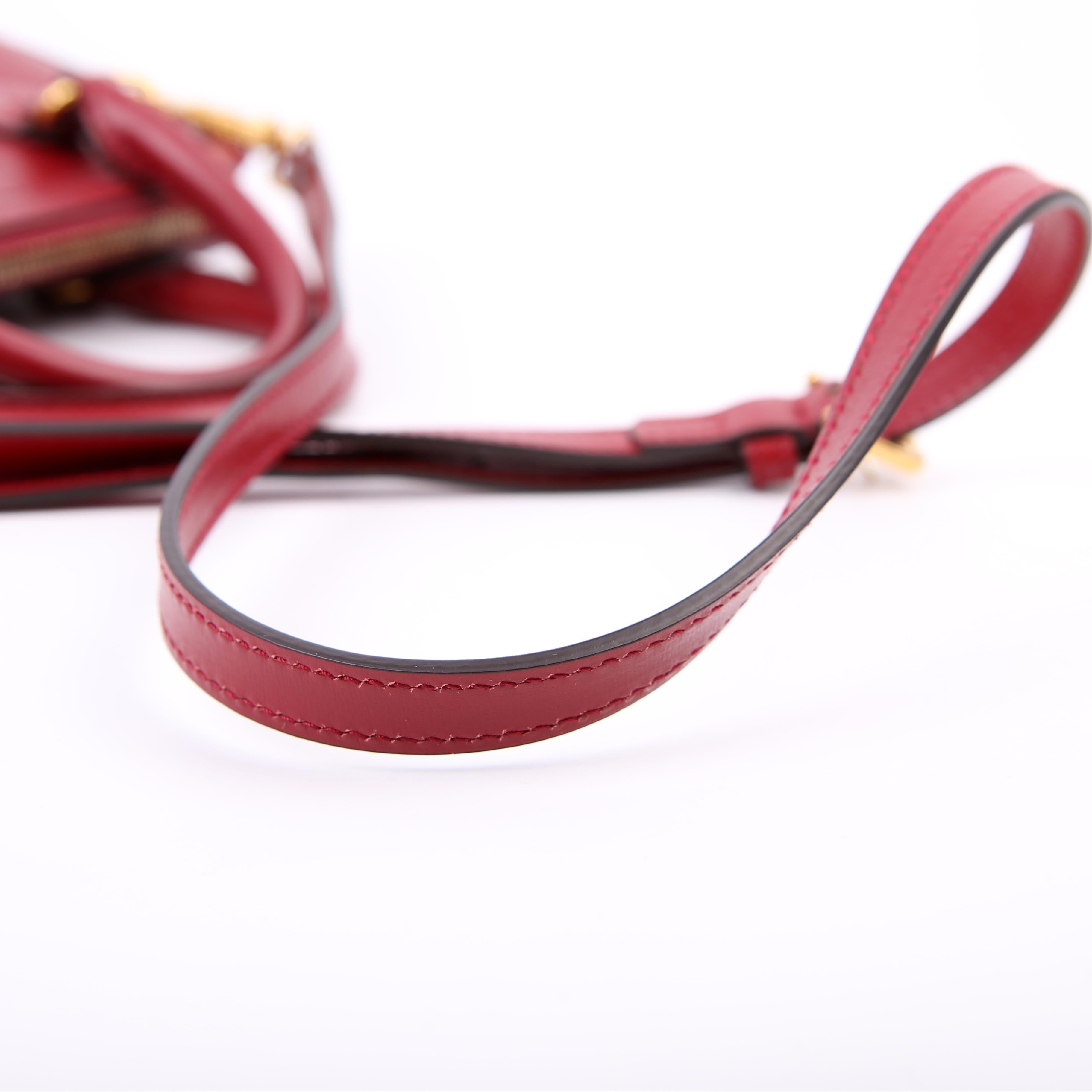 Gucci 621220 Horsebit 1955 Top Handle Leather Red