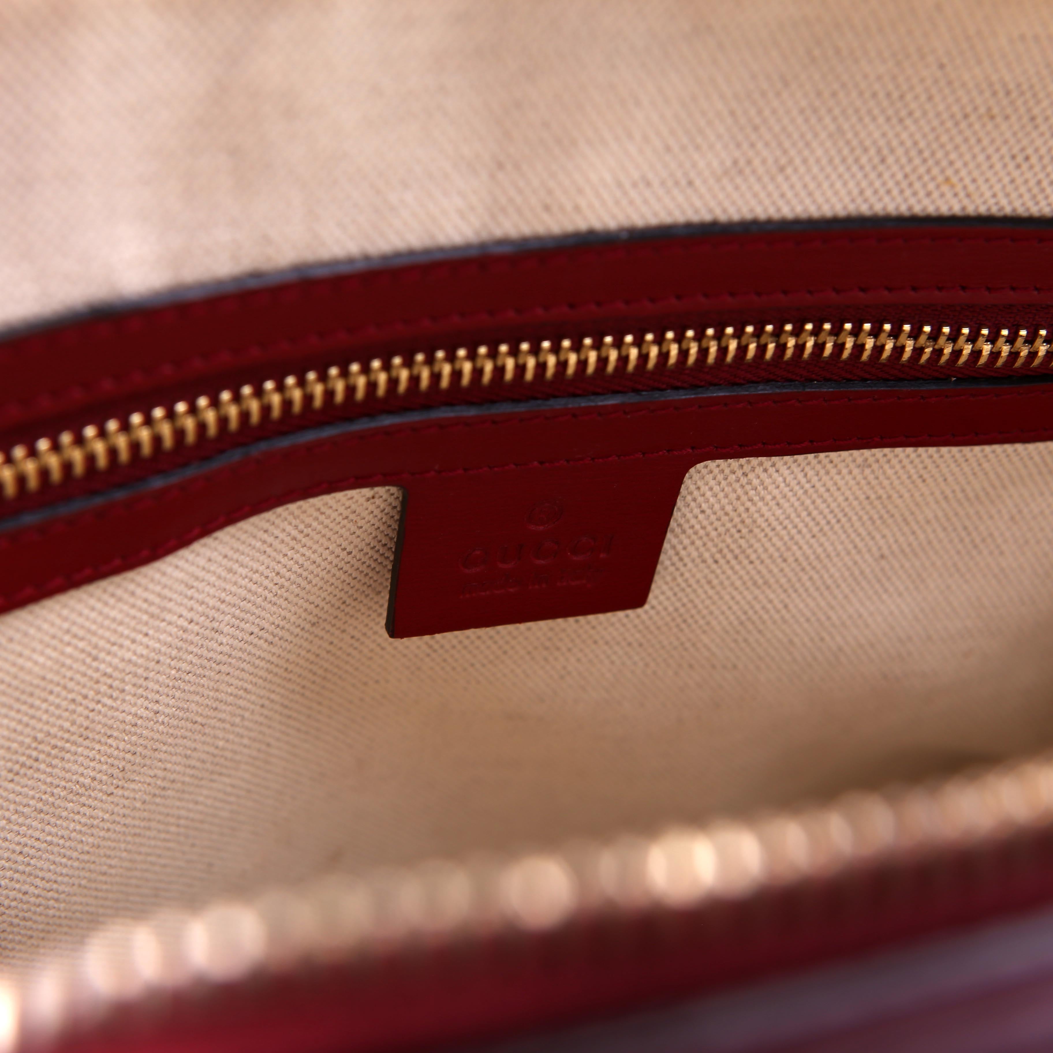 Gucci 621220 Horsebit 1955 Top Handle Leather Red