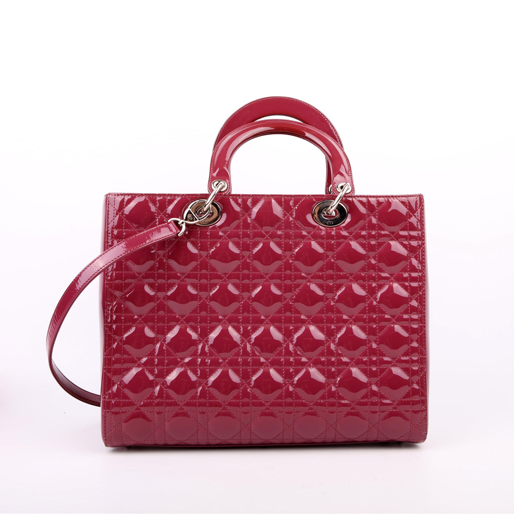 Dior Lady Dior Large Patent Berry