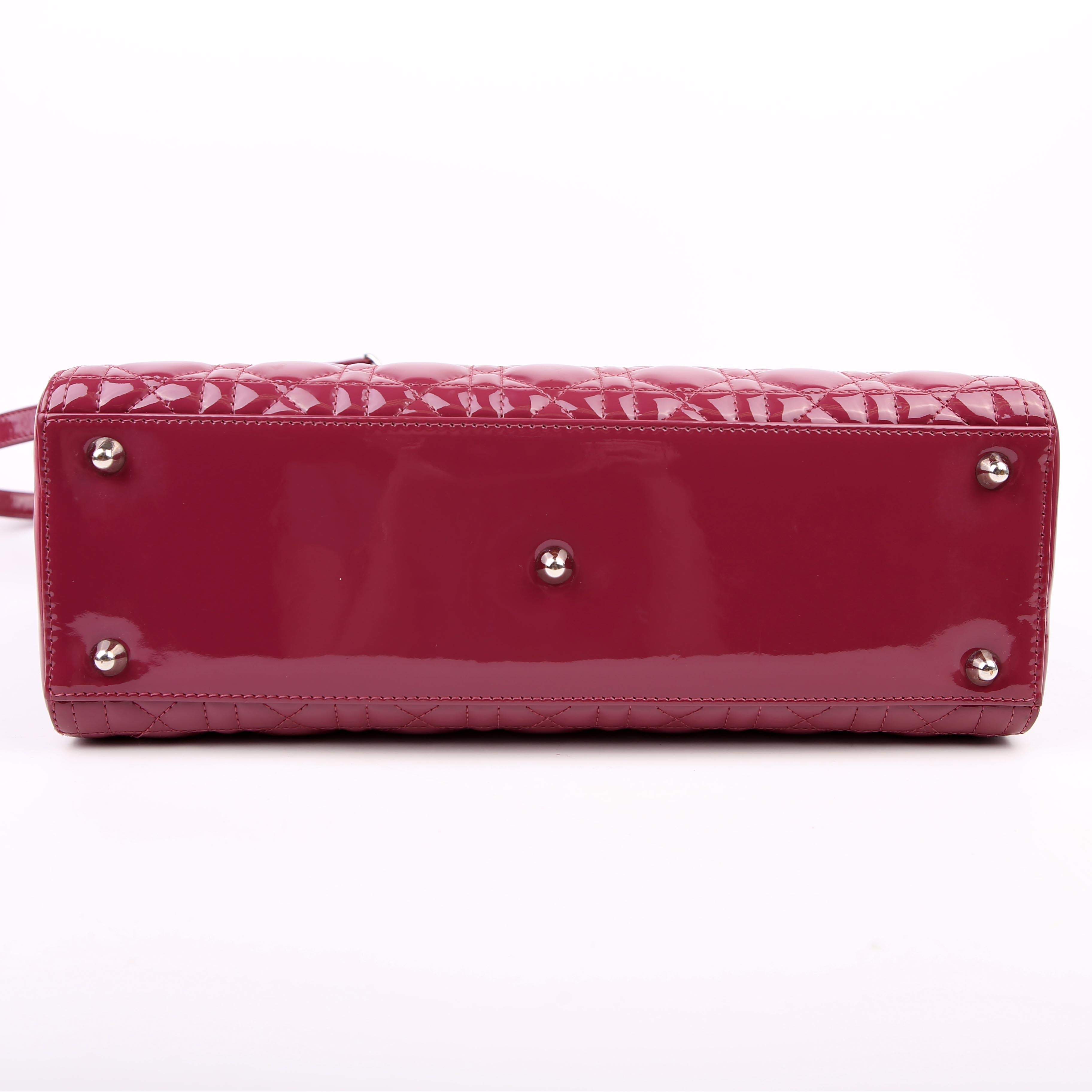 Dior Lady Dior Large Patent Berry