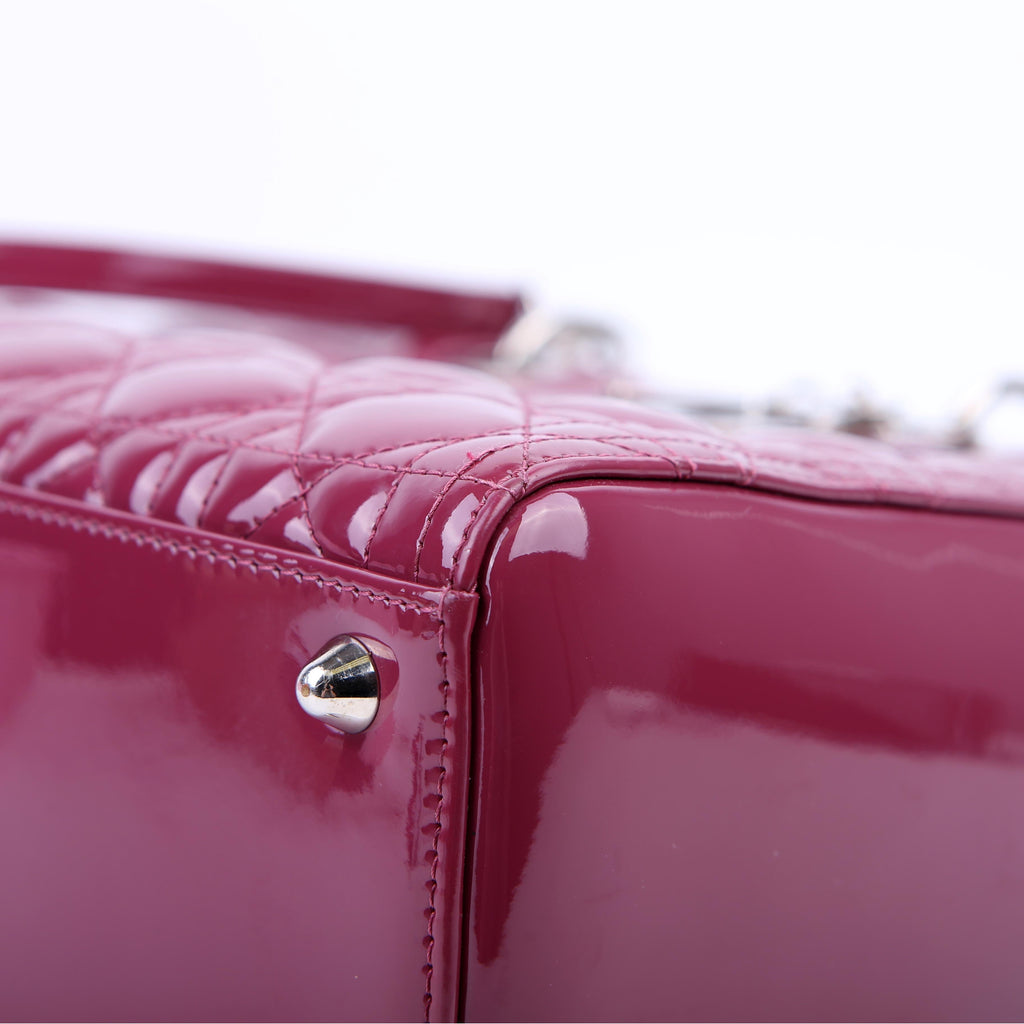 Dior Lady Dior Large Patent Berry