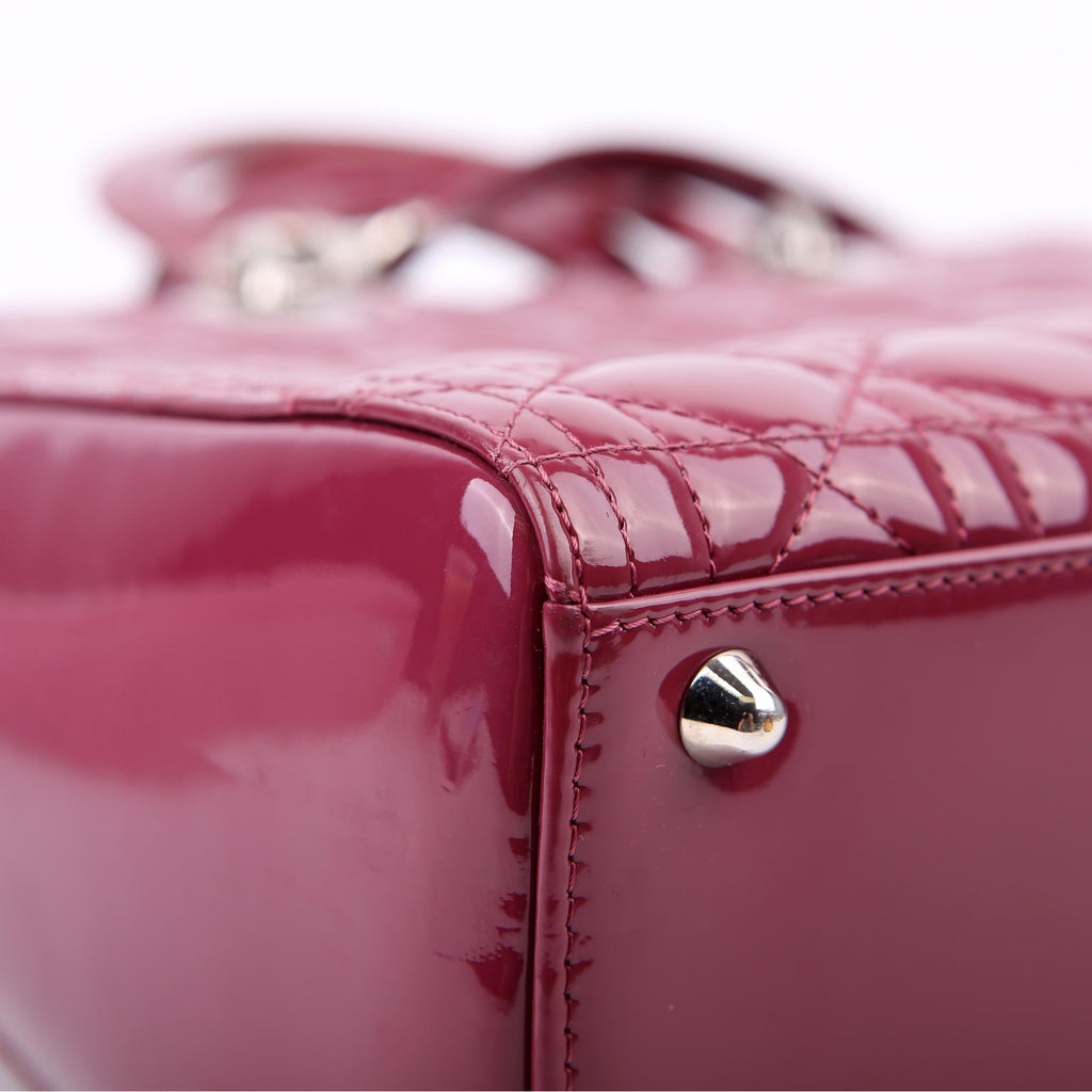 Dior Lady Dior Large Patent Berry