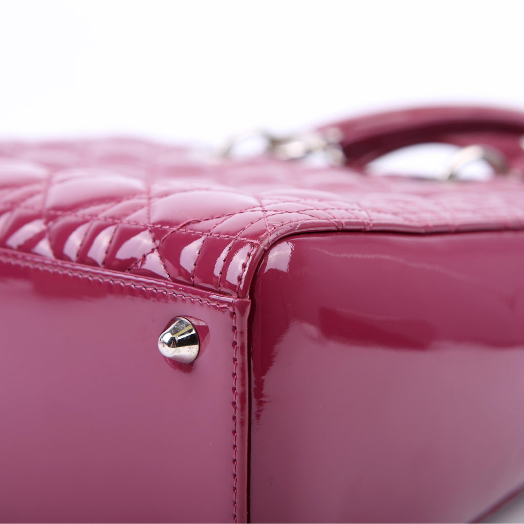 Dior Lady Dior Large Patent Berry