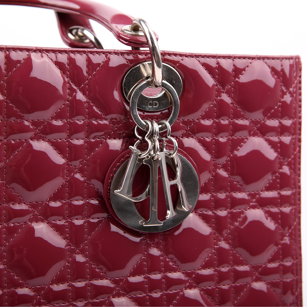 Dior Lady Dior Large Patent Berry