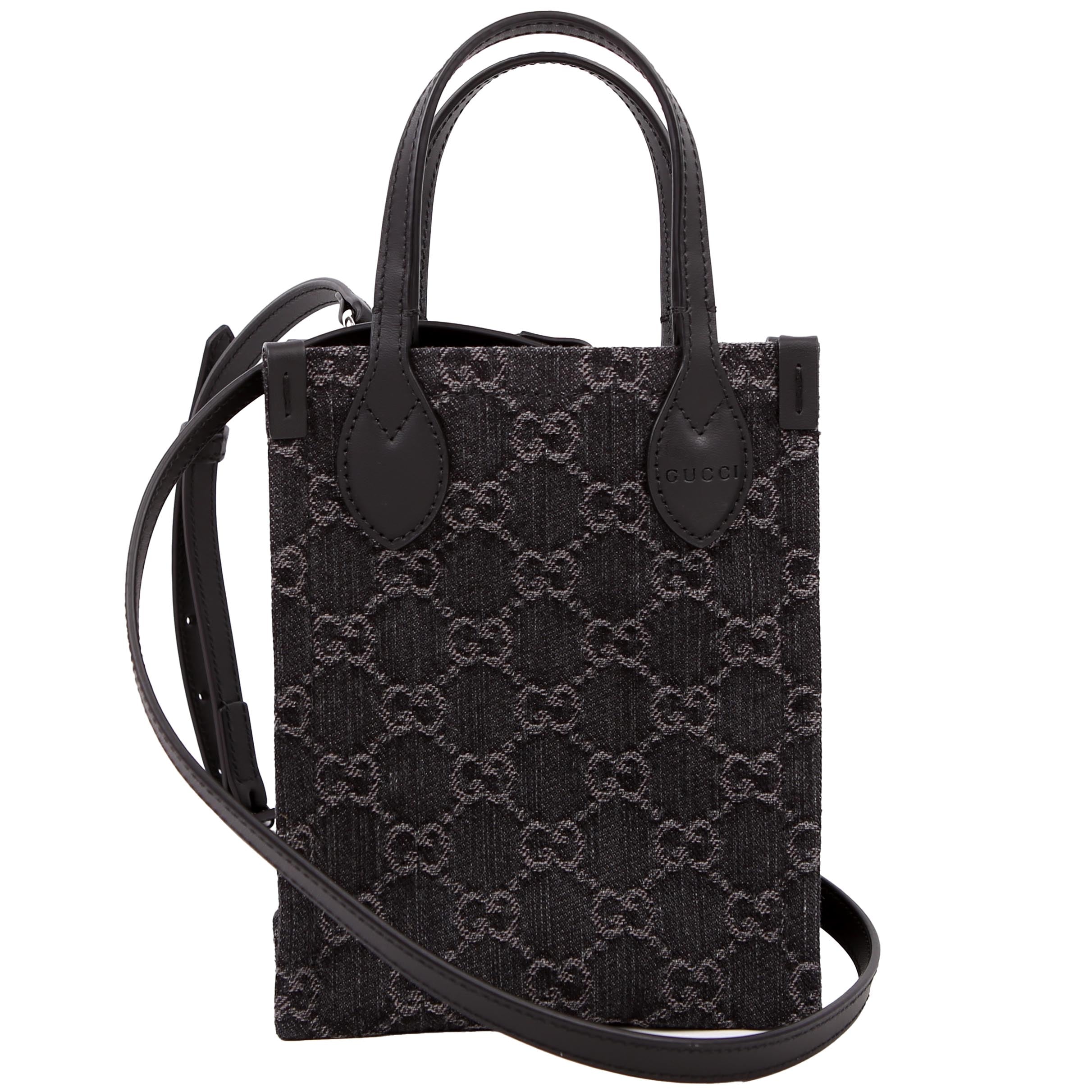 Gucci 773730 GG Denim Mini Tote Black