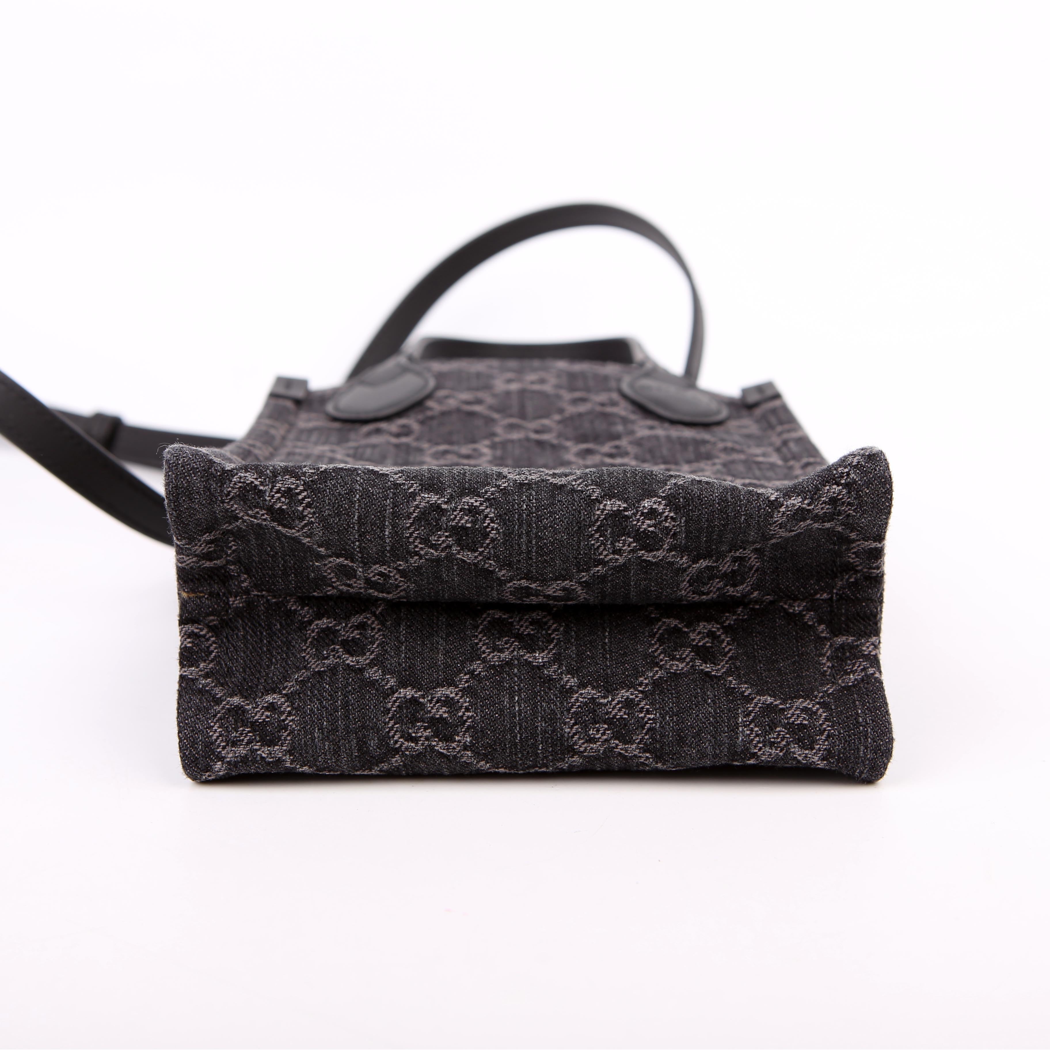 Gucci 773730 GG Denim Mini Tote Black