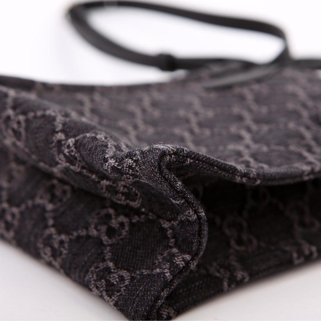 Gucci 773730 GG Denim Mini Tote Black