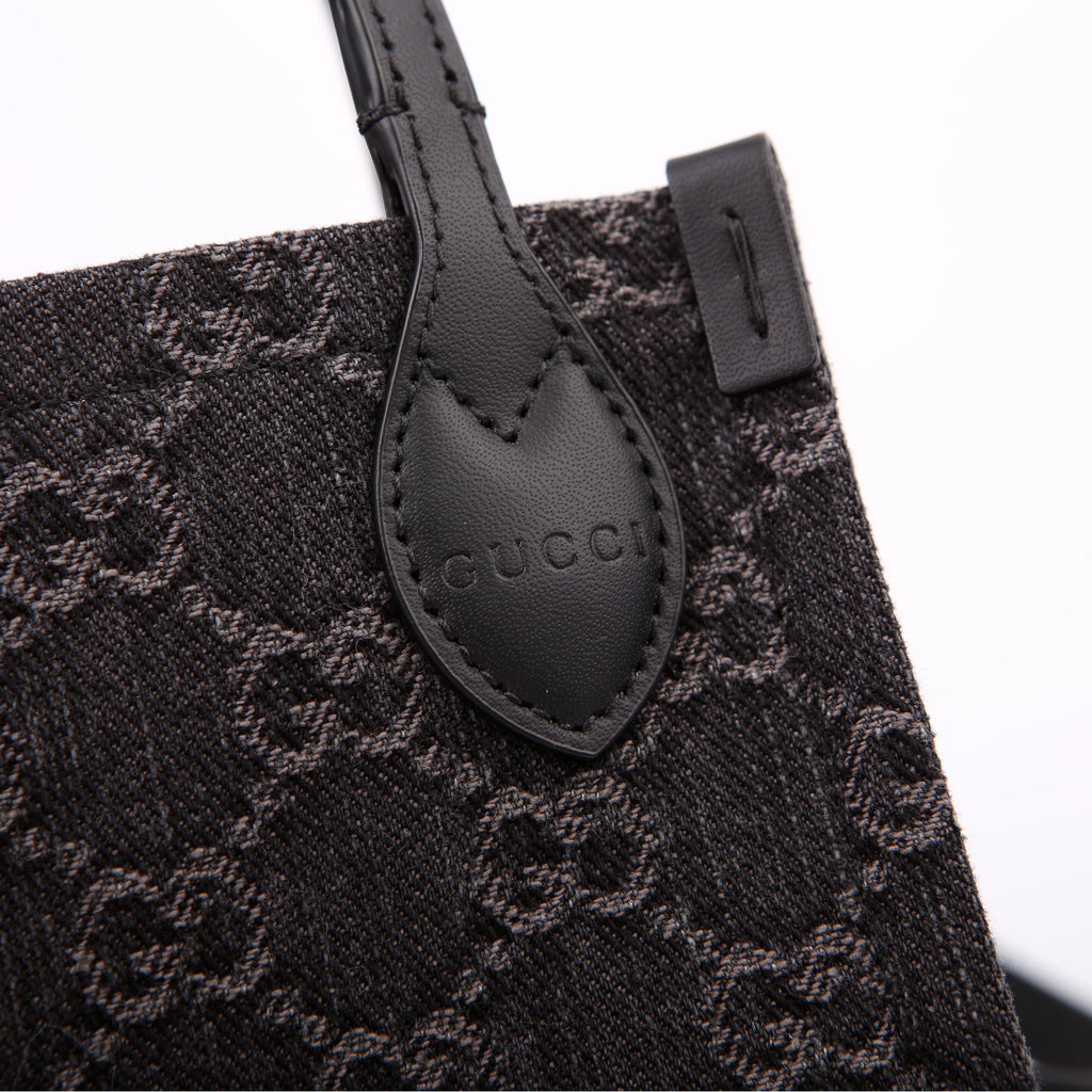 Gucci 773730 GG Denim Mini Tote Black