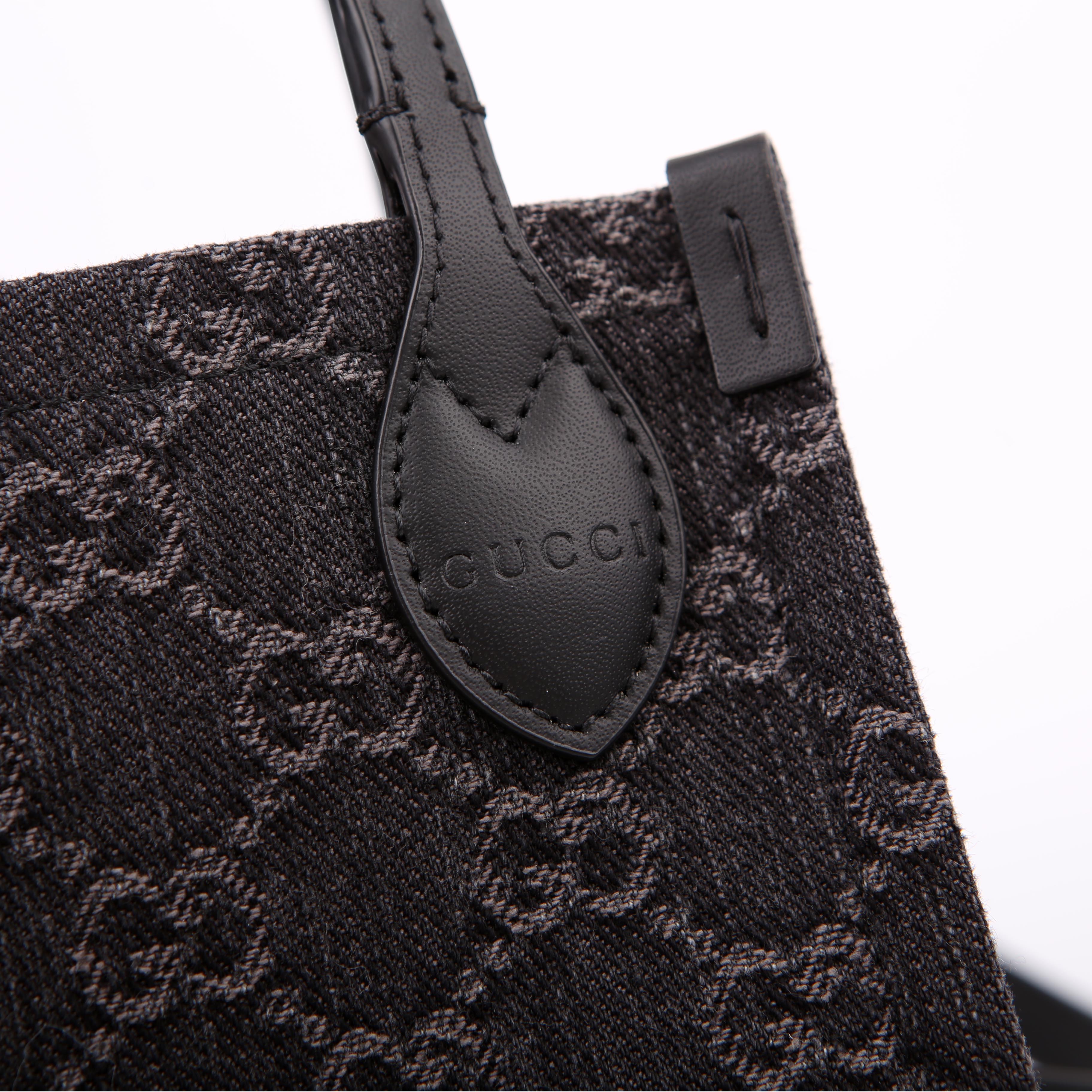 Gucci 773730 GG Denim Mini Tote Black