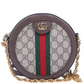 Gucci 550618 Ophidia GG Supreme Round Small Crossbody Brown