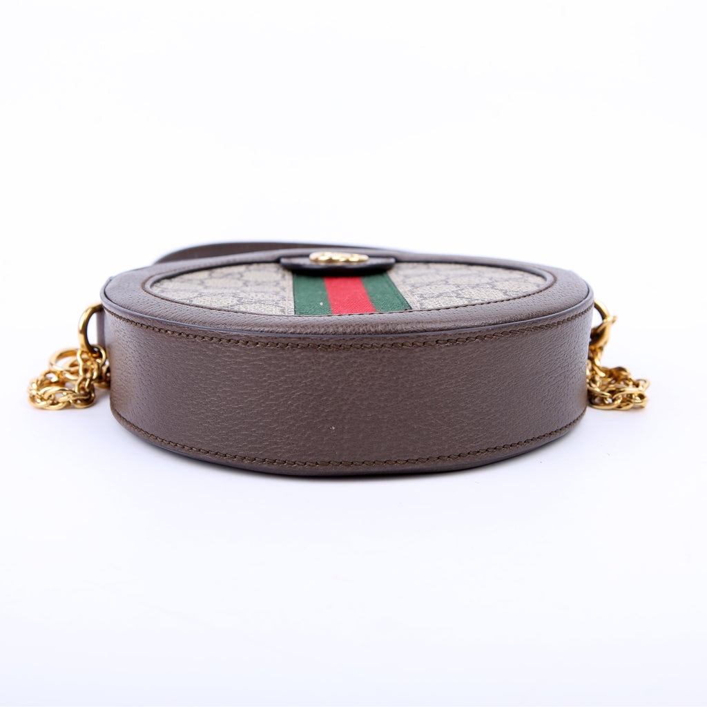 Gucci 550618 Ophidia GG Supreme Round Small Crossbody Brown