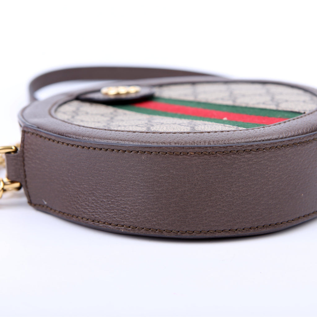 Gucci 550618 Ophidia GG Supreme Round Small Crossbody Brown