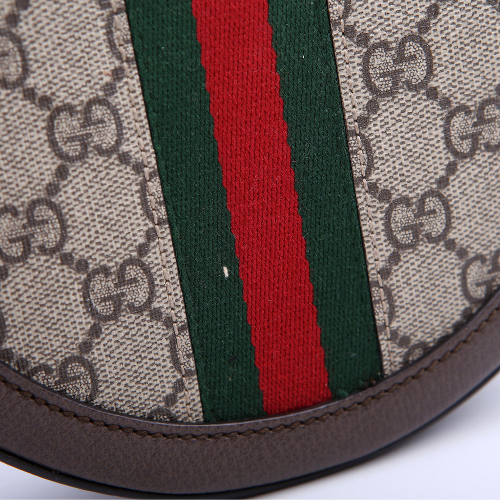 Gucci 550618 Ophidia GG Supreme Round Small Crossbody Brown