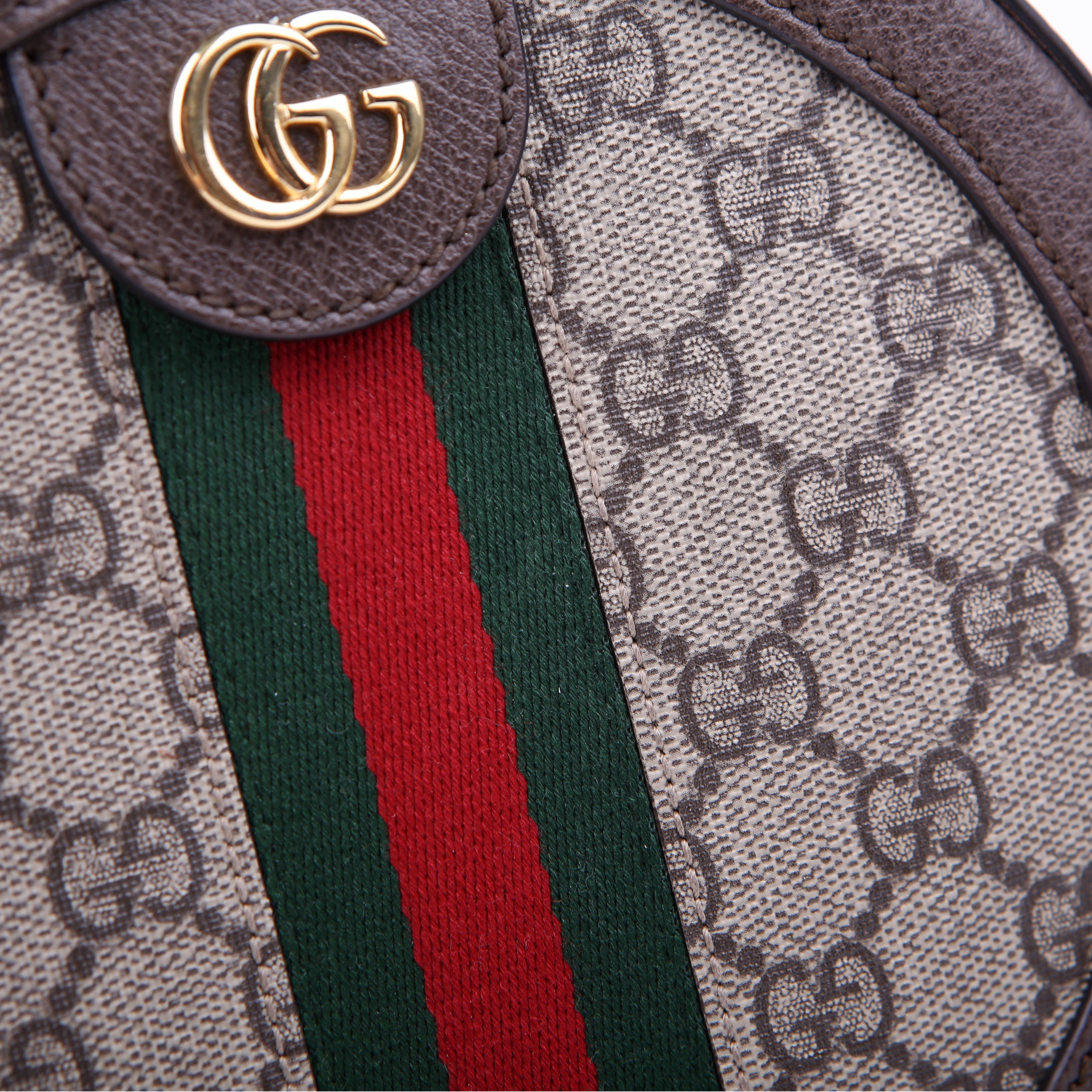 Gucci 550618 Ophidia GG Supreme Round Small Crossbody Brown