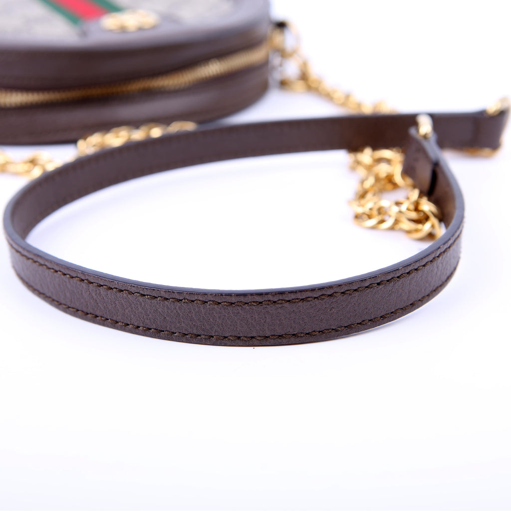 Gucci 550618 Ophidia GG Supreme Round Small Crossbody Brown