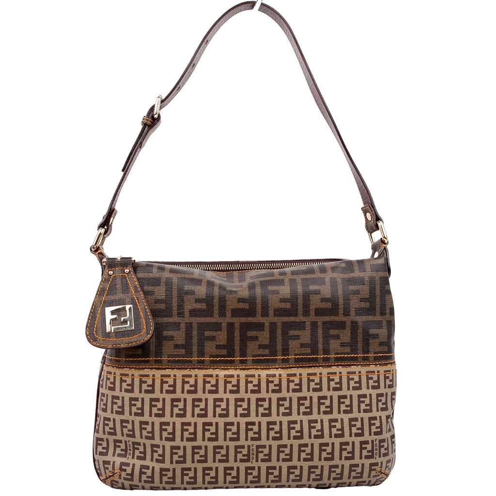 Zucca Coated Canvas Shoulder Brown