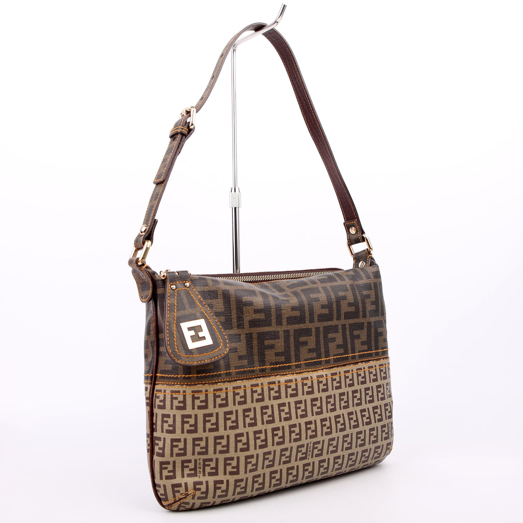 Zucca Coated Canvas Shoulder Brown