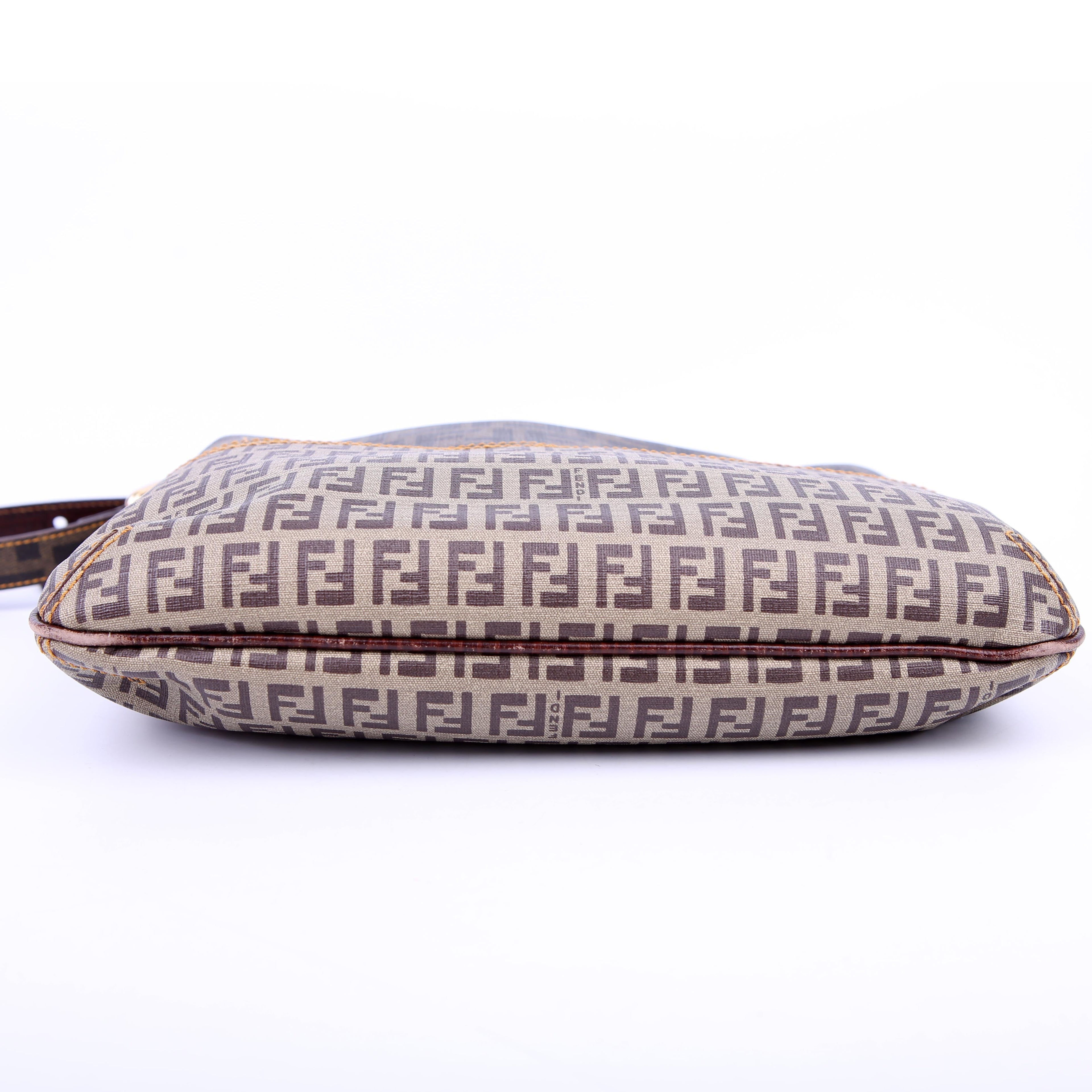 Zucca Coated Canvas Shoulder Brown