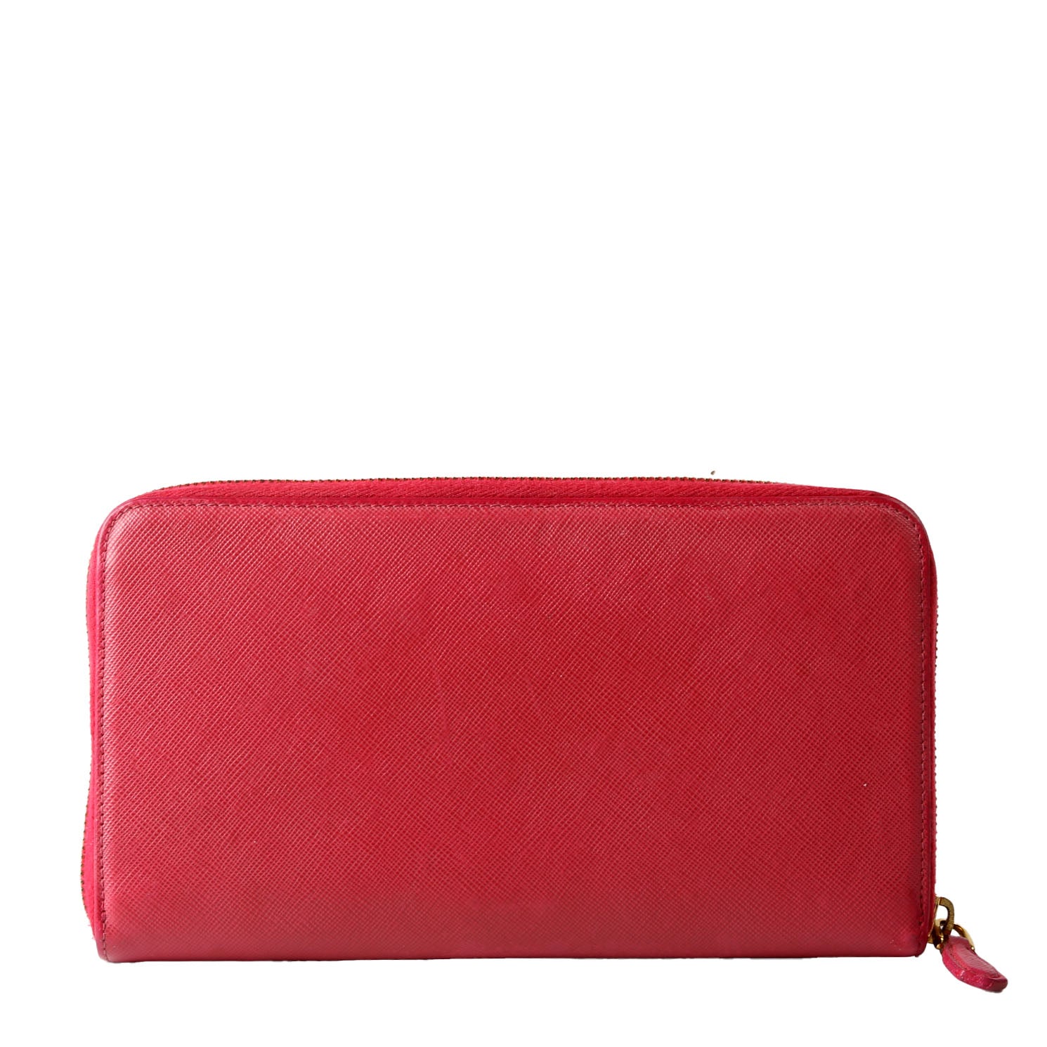 Prada Saffiano Zip Organizer Wallet Pink