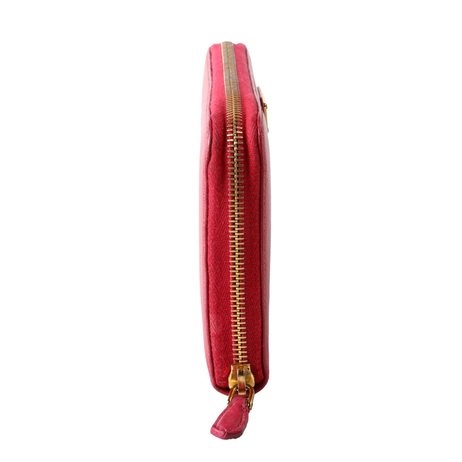 Prada Saffiano Zip Organizer Wallet Pink