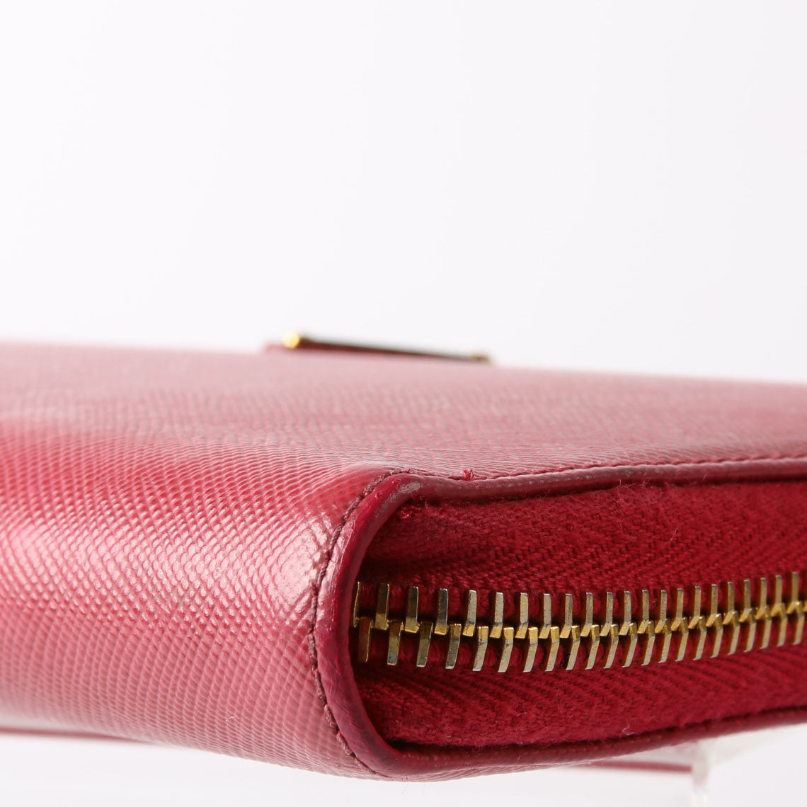 Prada Saffiano Zip Organizer Wallet Pink