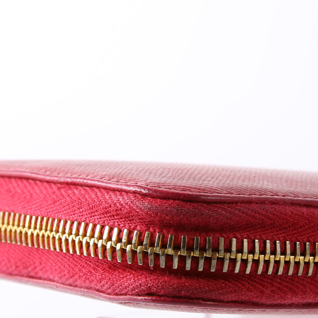Prada Saffiano Zip Organizer Wallet Pink
