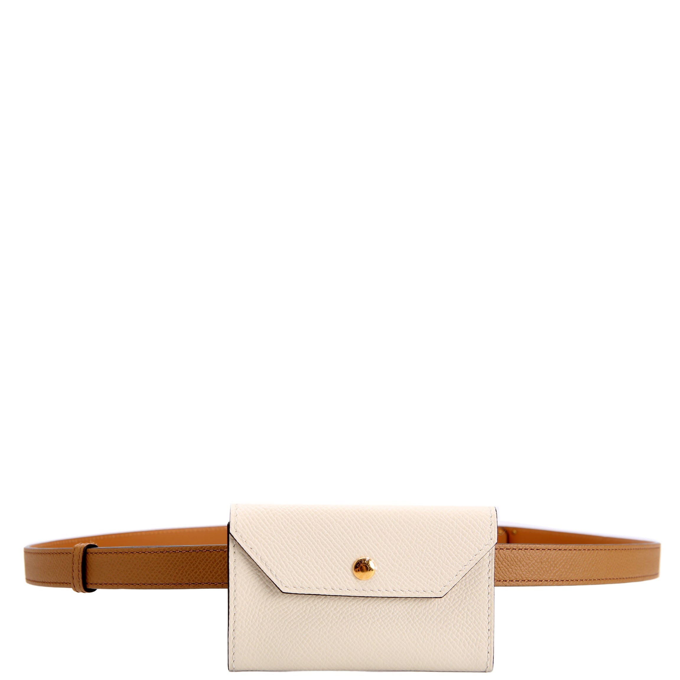 Hermes Kelly Pocket 18 Belt Epsom Brown/Ivory