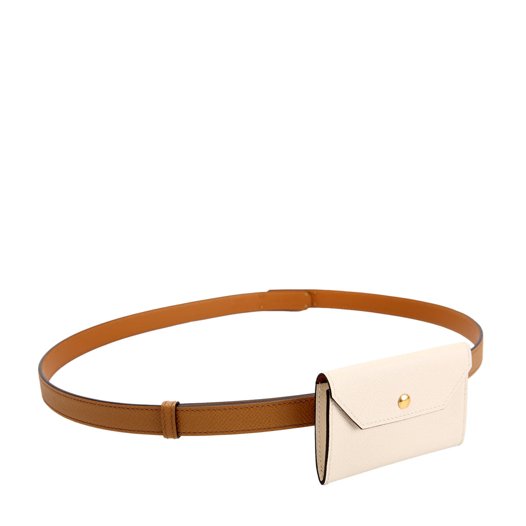 Hermes Kelly Pocket 18 Belt Epsom Brown/Ivory