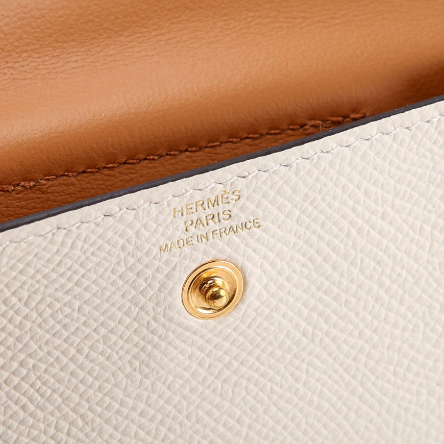 Hermes Kelly Pocket 18 Belt Epsom Brown/Ivory