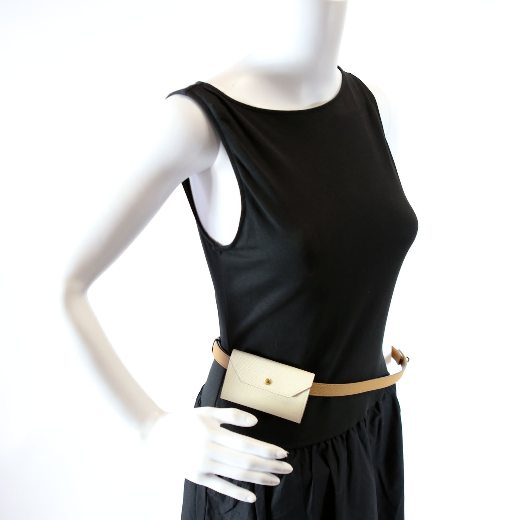 Hermes Kelly Pocket 18 Belt Epsom Brown/Ivory
