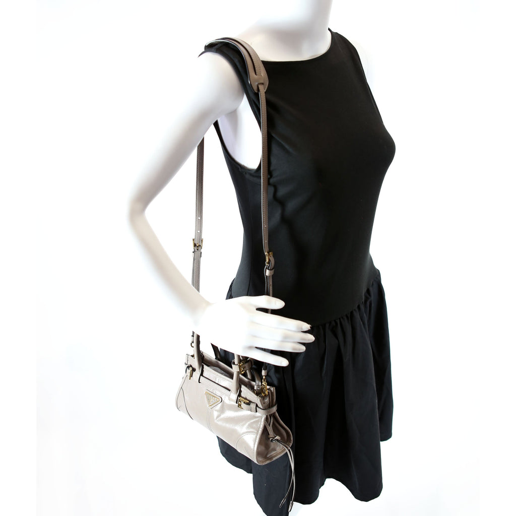 Prada 1BA486 Bonnie Mini Shoulder Bag Grey