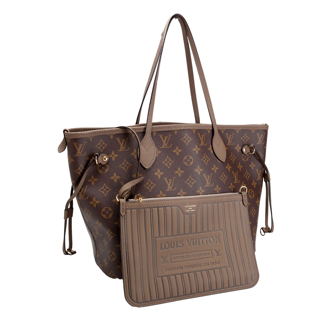 Neverfull MM Inside Out Leather/Monogram Brown