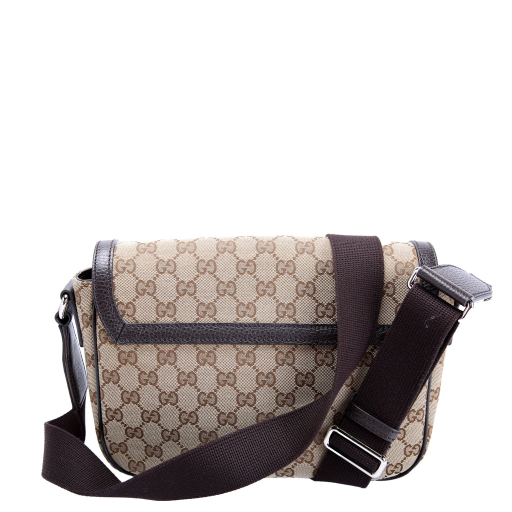 Gucci 449172 GG Canvas Messenger Brown