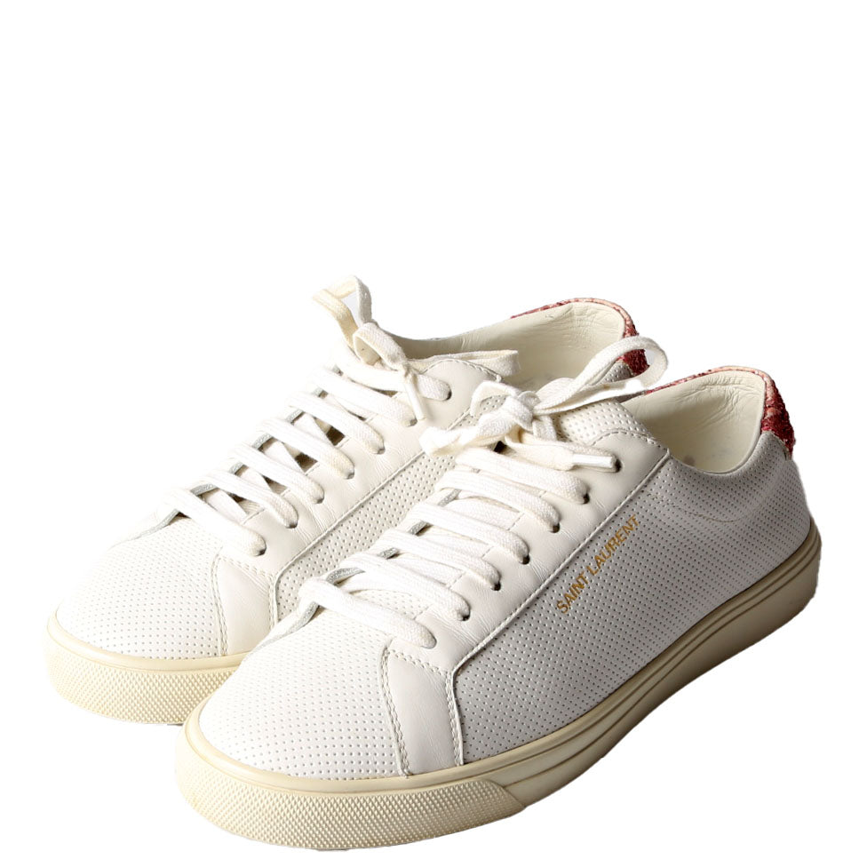 SAINT LAURENT Court Classic Sneakers Size 36.5 White/Glitter