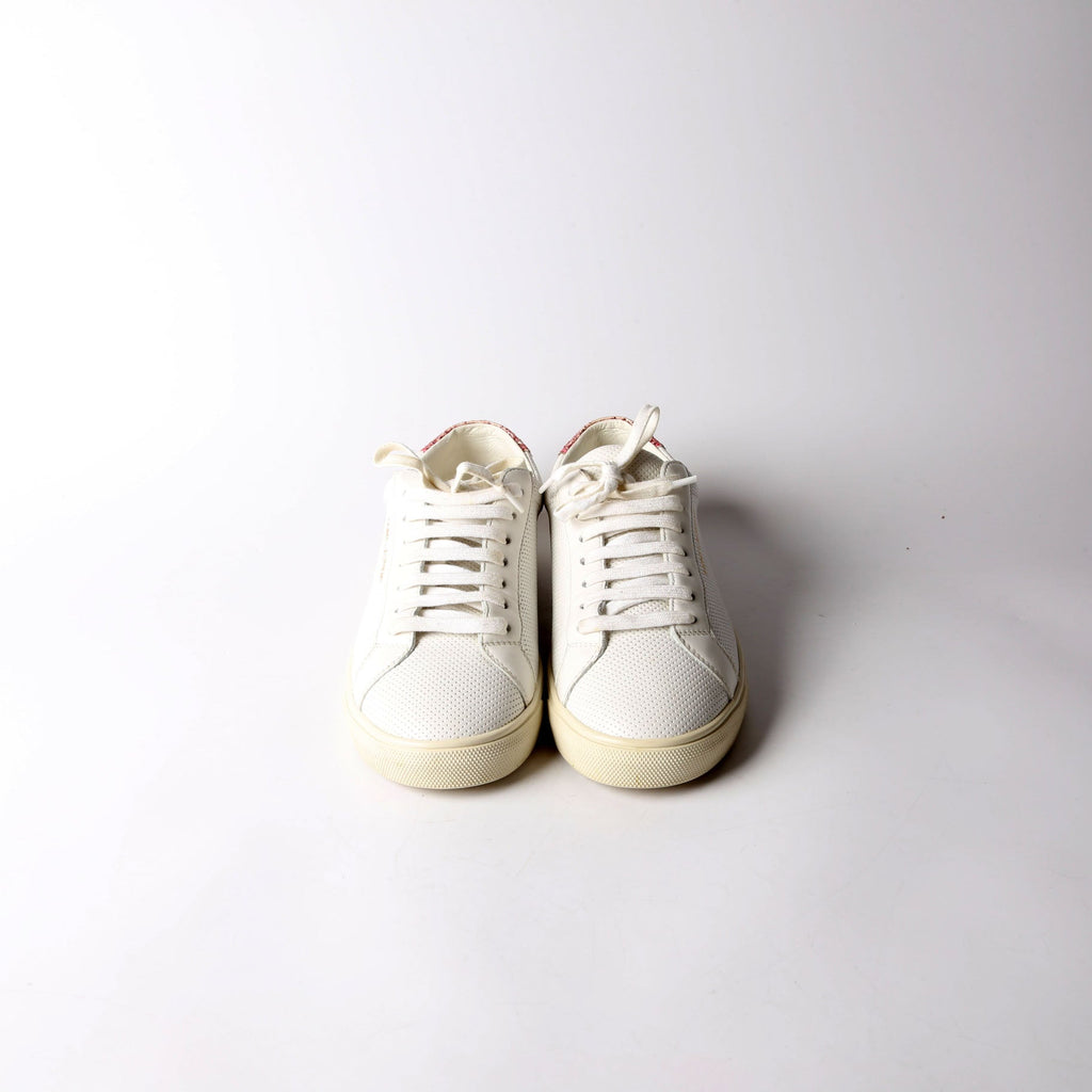 SAINT LAURENT Court Classic Sneakers Size 36.5 White/Glitter