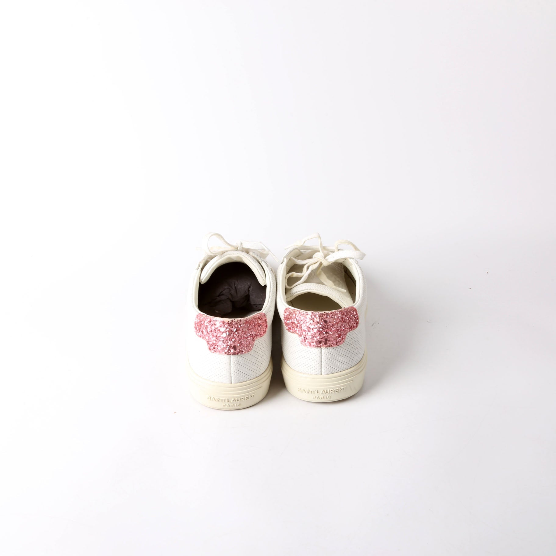 SAINT LAURENT Court Classic Sneakers Size 36.5 White/Glitter