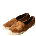 SAINT LAURENT YSL Logo Suede Espadrilles Size 36 Brown