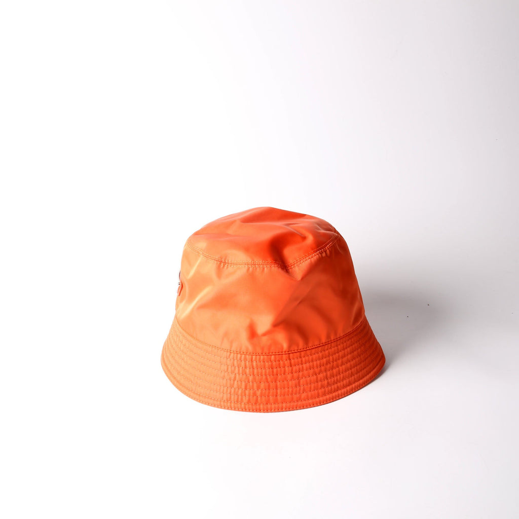 Prada 1HC137 Re-Nylon Triangle Logo Bucket Hat Size Medium Orange